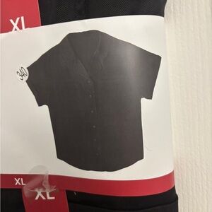 Members Mark. Black Short-Sleeve Button-Down Casual Shirt